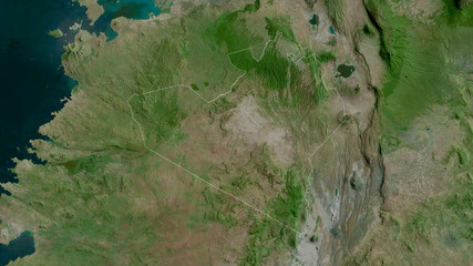 Narok, Kenya - outlined. Satellite