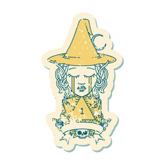 crying elf mage character with natural one dice roll illustration