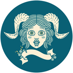 tiefling character face  illustration