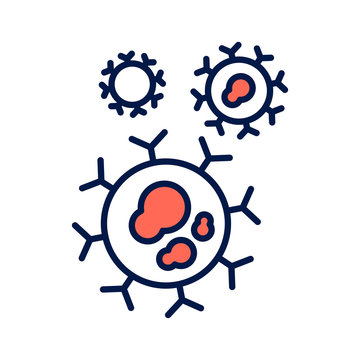 recommend clip art: Сancer cell stages line color icon. Sign for web page, mobile app, button, logo. Isolated element. Editable stroke.