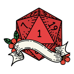 natural one d20 dice roll illustration
