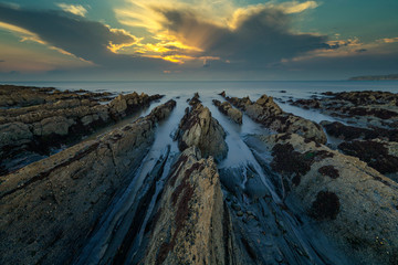 Sea Coast Sea Rocks Beatiful sunset on the rocks long exposure of sea and rocks