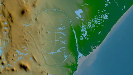 Tana River, Kenya - outlined. Physical © Yarr65