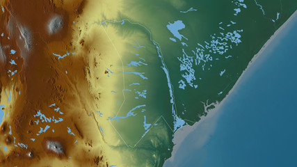 Tana River, Kenya - outlined. Relief © Yarr65