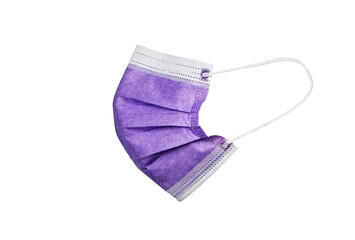 Doctor mask and corona virus protection isolated on white background, side view