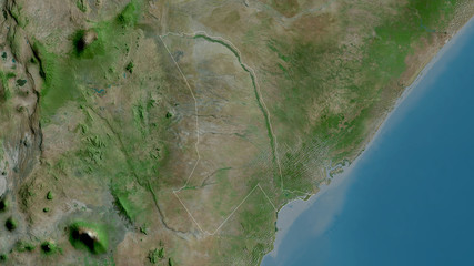Tana River, Kenya - outlined. Satellite © Yarr65