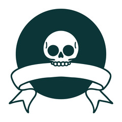 icon with banner of a skull
