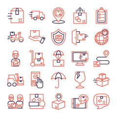 bundle of delivery service icons