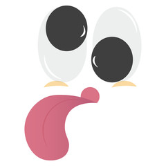Eyes cartoon with a tongue