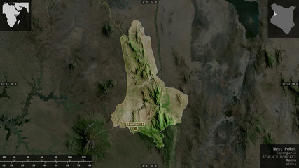 West Pokot, Kenya - composition. Satellite