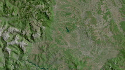Đakovica, Kosovo - outlined. Satellite