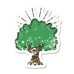 grunge sticker of tattoo style tree