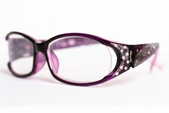 Women's Purple Rhinestone Studded Readers