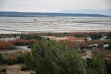 Les salins de La Palme, Aude, Occitanie.