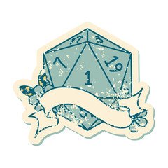 natural one d20 dice roll illustration