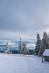 Winter hills landscape