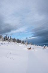 Winter hills landscape