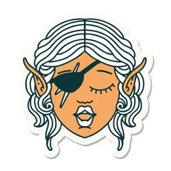 elf rogue character face sticker