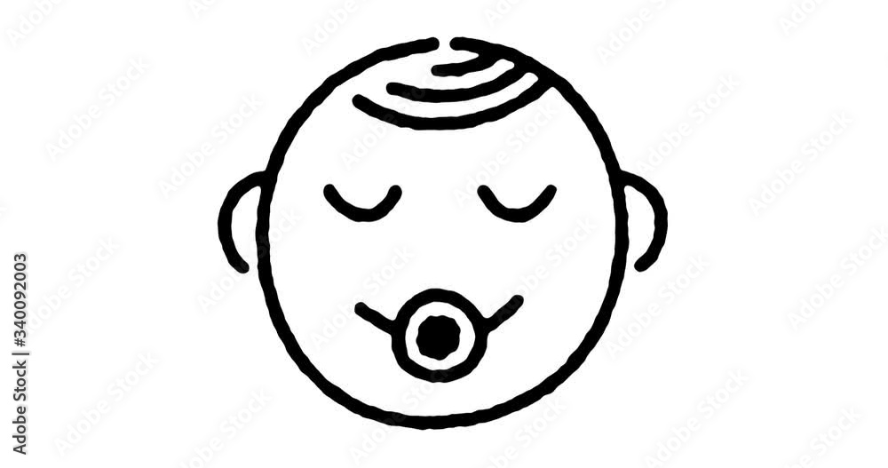 Aufkleber hand drawn doodle icon animation for day care services to use as video design element. minimalistic 