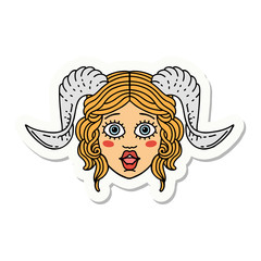 tiefling character face sticker