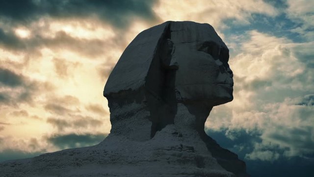 Sphinx Statue With Dramatic Cloudscape