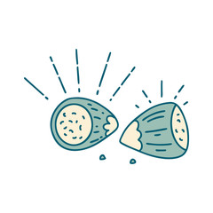 traditional tattoo style hazelnuts