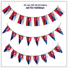 Set with flags of Slovakia. Colorful illustration with flags for holidays. illustration.