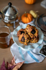 chocolate cookies and tea