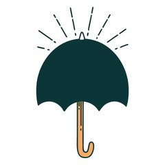 traditional tattoo style open umbrella