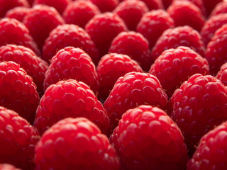 Delicious organic red raspberry. Conception for good food