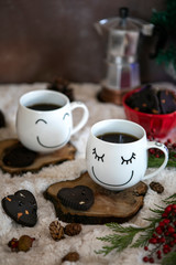 cup of coffee and chocolate