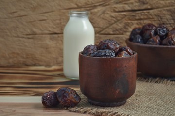 dried date palm fruits or kurma, ramadan food.