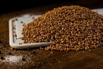 buckwheat, still life, salt and pepper