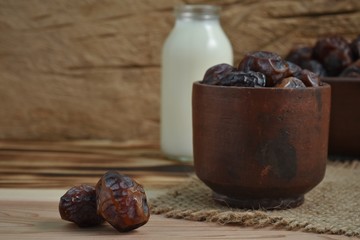 dried date palm fruits or kurma, ramadan food.