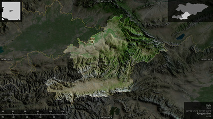 Osh, Kyrgyzstan - composition. Satellite
