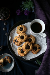 cup of coffee and cookies