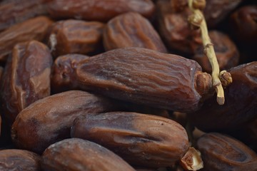 dried date palm fruits or kurma, ramadan food.