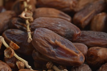 dried date palm fruits or kurma, ramadan food.