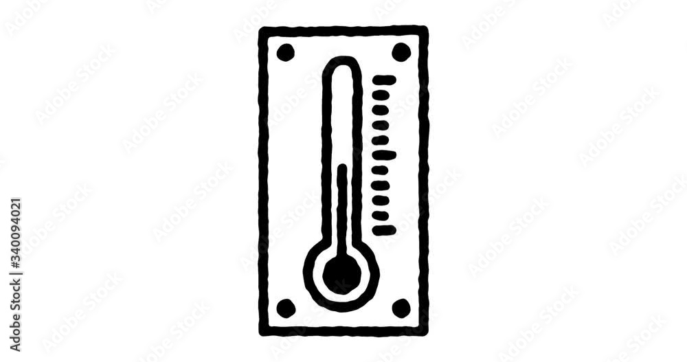 Poster hand drawn doodle icon animation for temperatures and relative humidity to use as video design eleme
