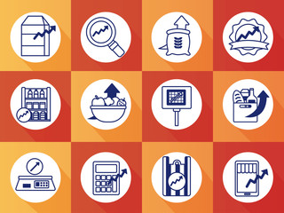bundle of price hike set icons