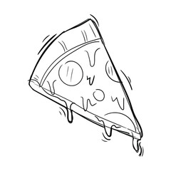 vector illustration of an pizza hand drawn