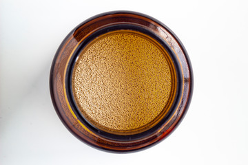A top view of baking container with baking yeast