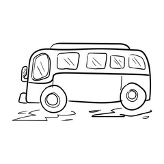 vector illustration of a bus hand drawn