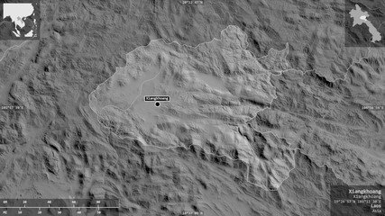 Xiangkhoang, Laos - composition. Grayscale