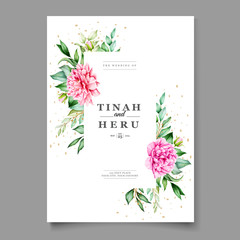 wedding invitation card with floral designs