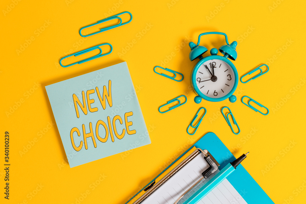 Poster handwriting text writing new choice. conceptual photo having lot of options and adding another one t