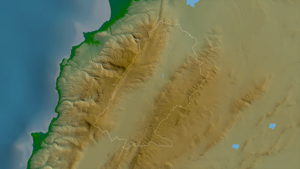 Baalbak-Hermel, Lebanon - outlined. Physical