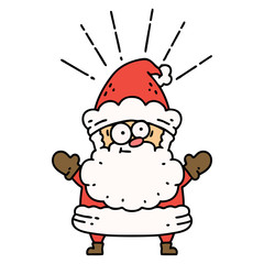traditional tattoo style santa claus christmas character