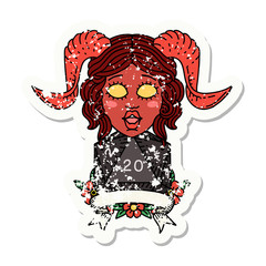 happy tiefling with natural 20 illustration