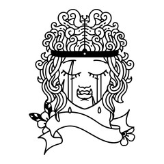 crying orc barbarian character face illustration